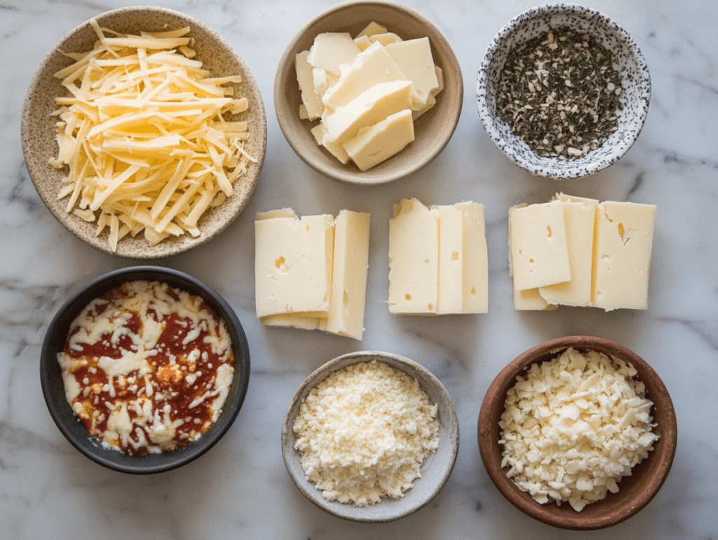 Cheese Options for Perfect Layers to put in lasagna, Cheddar, Monterey Jack, Mexican Blend, Queso Fresco or Cotija.