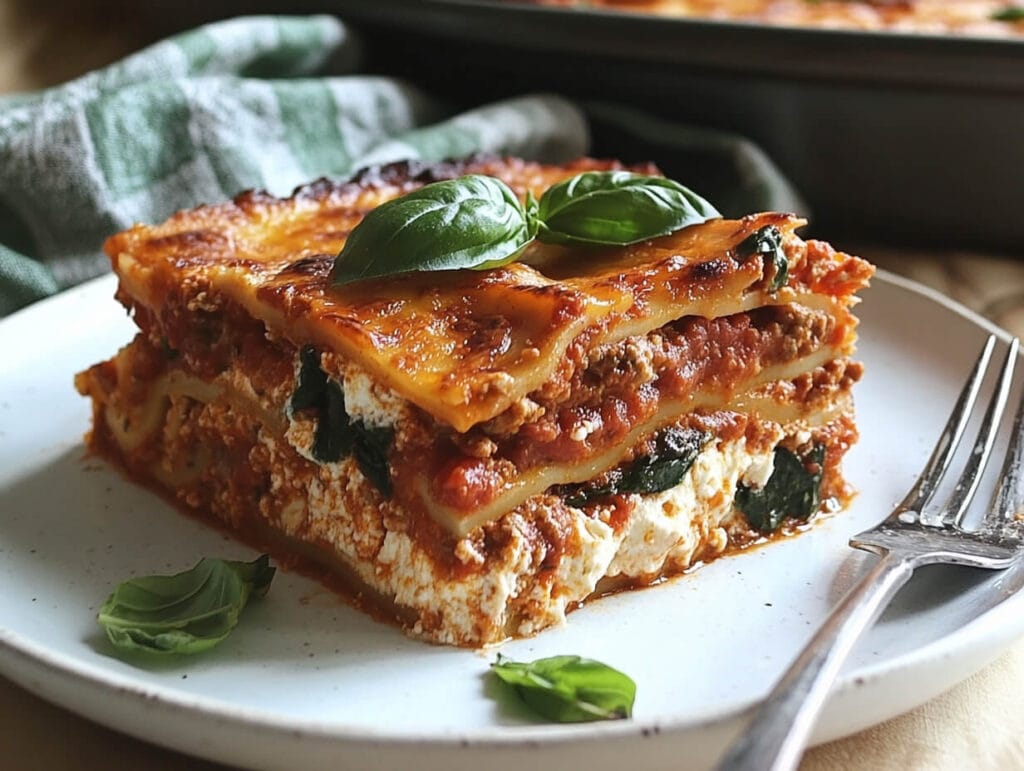 Sliced lasagna with mixed ricotta and cottage cheese layers. Is Lasagna Better With Ricotta Or Cottage Cheese?