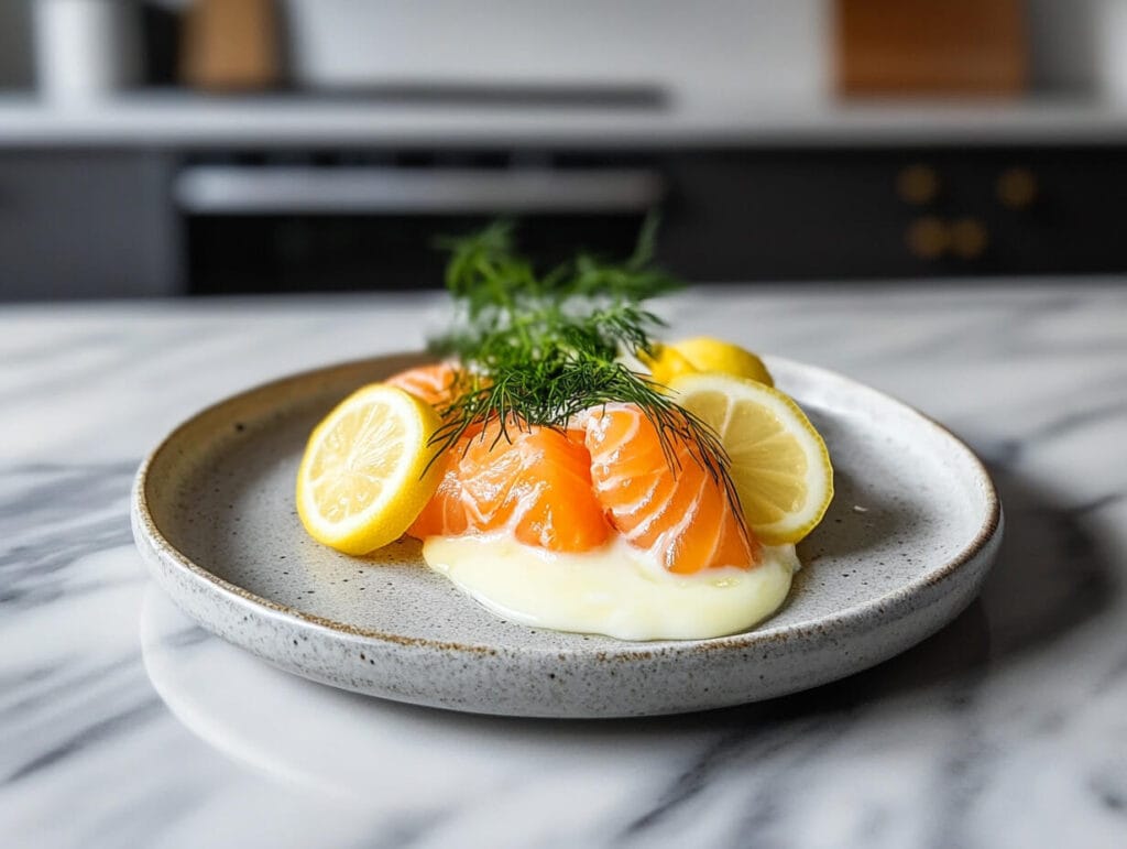 Salmon Eggs Benedict with smoked salmon and poached eggs