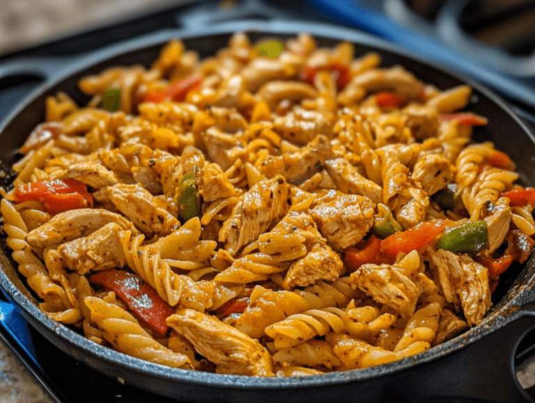 skillet of Chicken Fajita Pasta