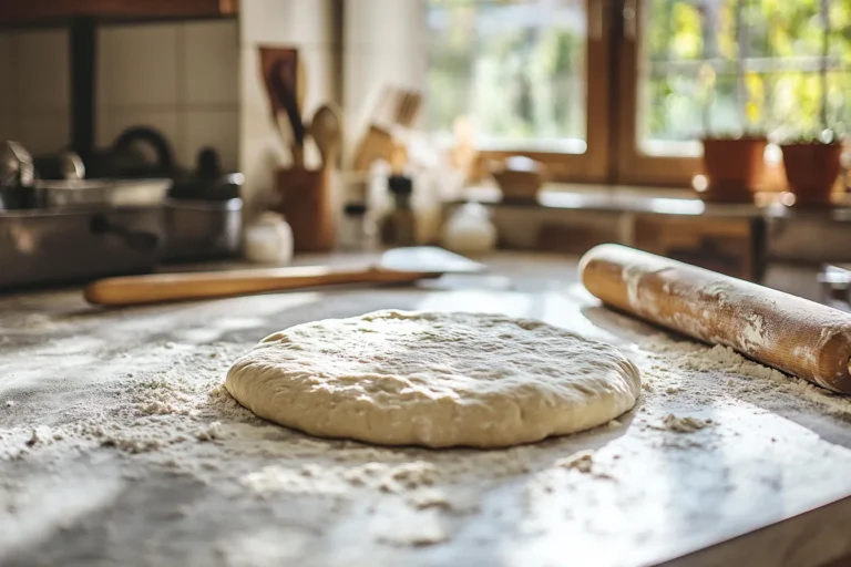 Homemade Sourdough Pizza Dough In An Italian Kitchen